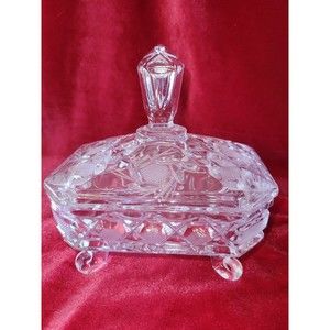Vintage lead crystal candy dish